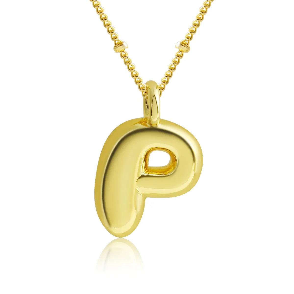 Copper 18K Gold Plated Gold Plated Cute Simple Style Korean Style Letter Pendant Necklace