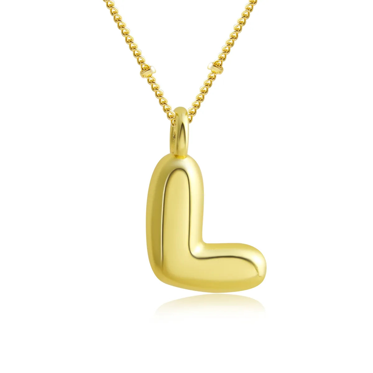 Copper 18K Gold Plated Gold Plated Cute Simple Style Korean Style Letter Pendant Necklace