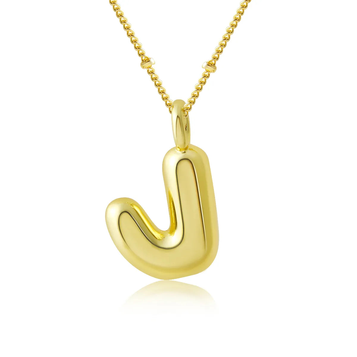 Copper 18K Gold Plated Gold Plated Cute Simple Style Korean Style Letter Pendant Necklace