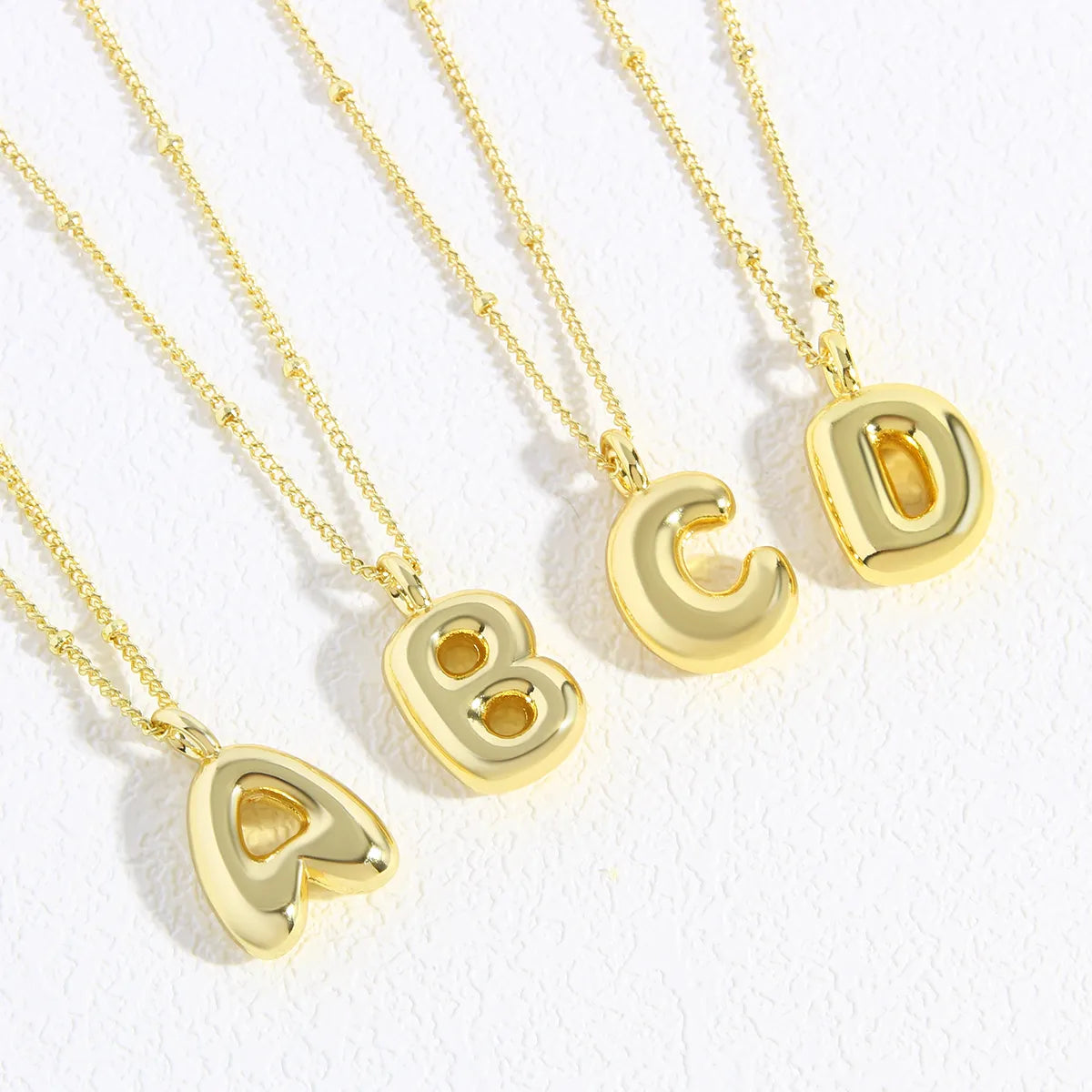 Copper 18K Gold Plated Gold Plated Cute Simple Style Korean Style Letter Pendant Necklace