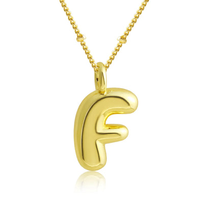 Copper 18K Gold Plated Gold Plated Cute Simple Style Korean Style Letter Pendant Necklace