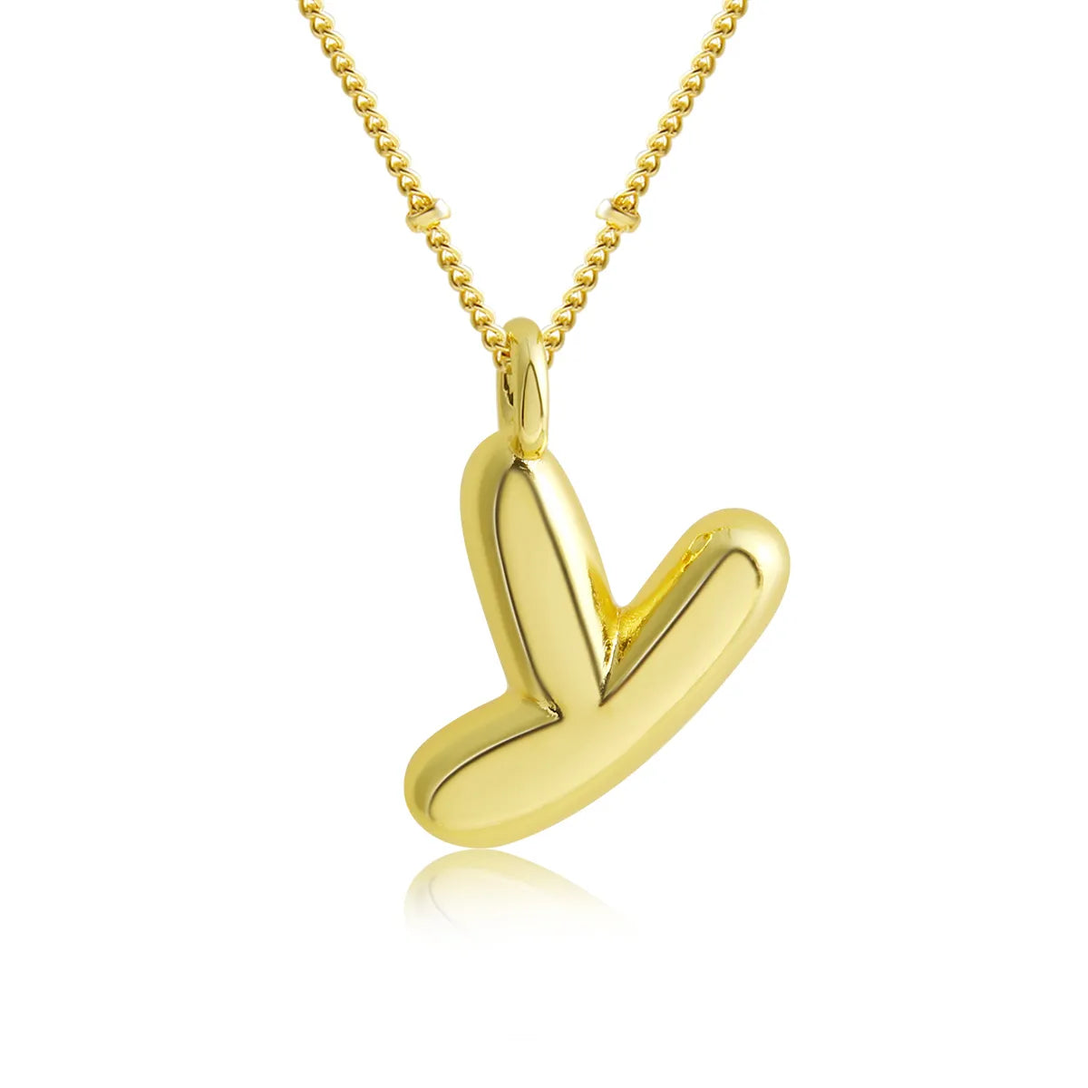 Copper 18K Gold Plated Gold Plated Cute Simple Style Korean Style Letter Pendant Necklace