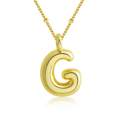 Copper 18K Gold Plated Gold Plated Cute Simple Style Korean Style Letter Pendant Necklace