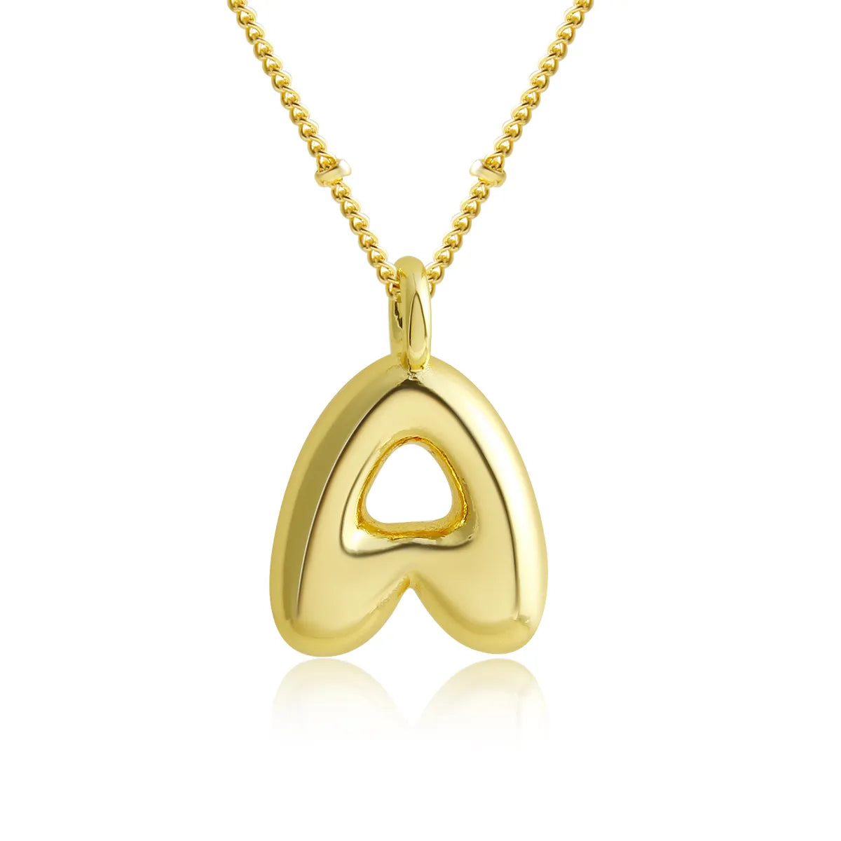 Copper 18K Gold Plated Gold Plated Cute Simple Style Korean Style Letter Pendant Necklace