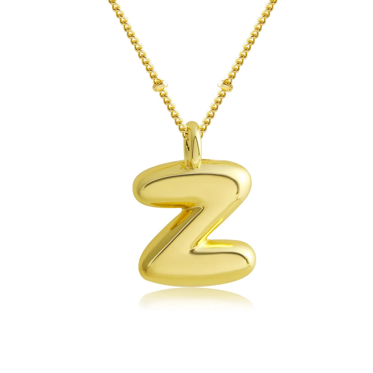 Copper 18K Gold Plated Gold Plated Cute Simple Style Korean Style Letter Pendant Necklace