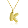 Copper 18K Gold Plated Gold Plated Cute Simple Style Korean Style Letter Pendant Necklace