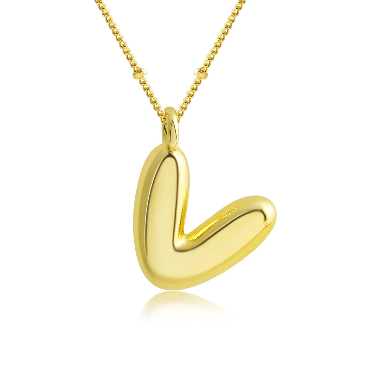 Copper 18K Gold Plated Gold Plated Cute Simple Style Korean Style Letter Pendant Necklace