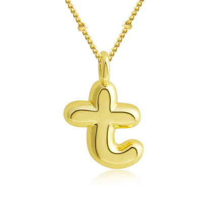 Copper 18K Gold Plated Gold Plated Cute Simple Style Korean Style Letter Pendant Necklace