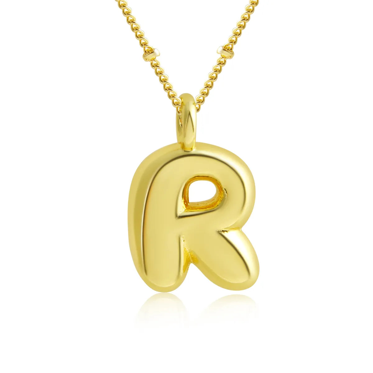 Copper 18K Gold Plated Gold Plated Cute Simple Style Korean Style Letter Pendant Necklace