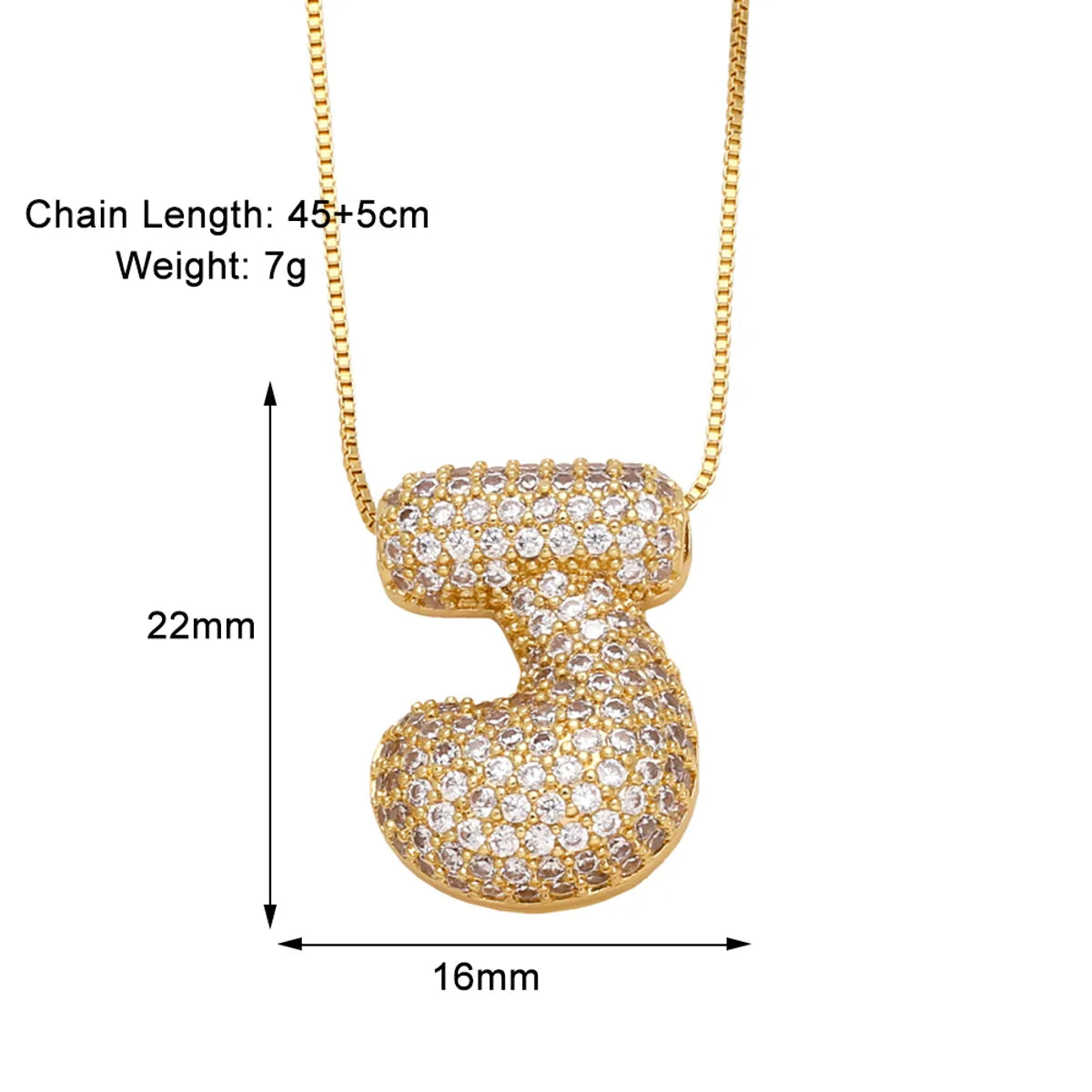 Copper 18K Gold Plated Hip-Hop Modern Style Simple Style Plating Inlay Letter Zircon Pendant Necklace