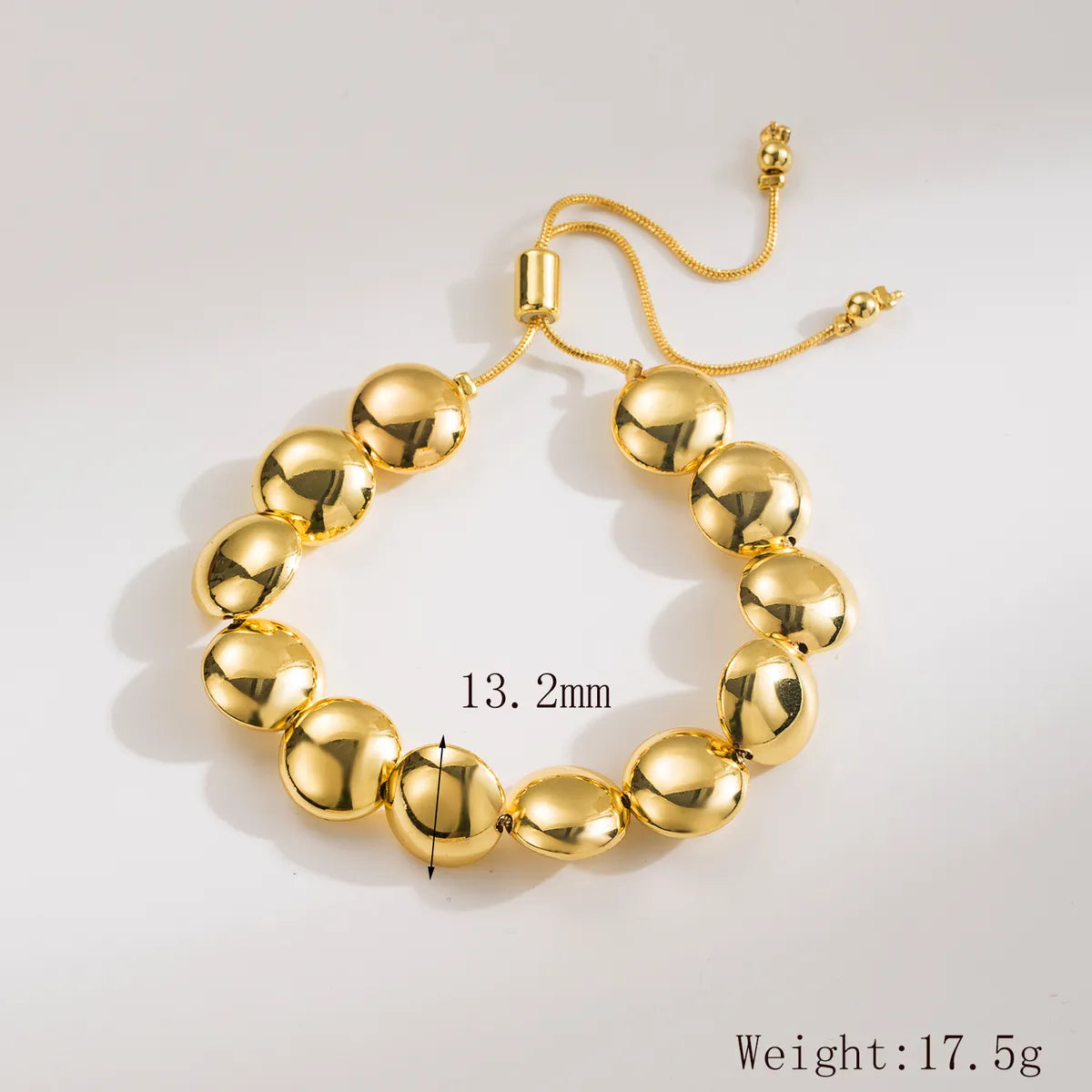 Copper 18K Gold Plated IG Style Classic Style Beaded Round Bracelets