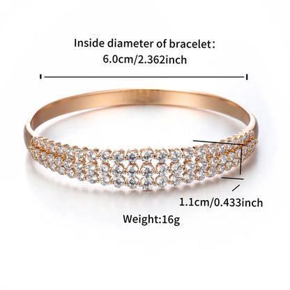 Copper 18K Gold Plated IG Style Lady Streetwear Plating Inlay Geometric Round Artificial Gemstones Bangle