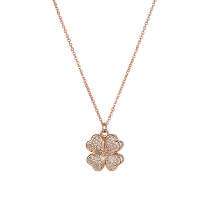 Copper 18K Gold Plated IG Style Simple Style Enamel Inlay Irregular Eye Flower Zircon Pendant Necklace