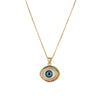 Copper 18K Gold Plated IG Style Simple Style Enamel Inlay Irregular Eye Flower Zircon Pendant Necklace