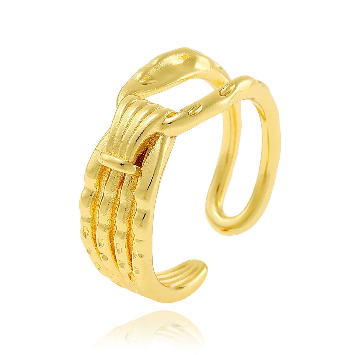 Copper 18K Gold Plated IG Style Simple Style Plating Hollow Out Geometric Open Rings