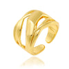 Copper 18K Gold Plated IG Style Simple Style Plating Hollow Out Geometric Open Rings