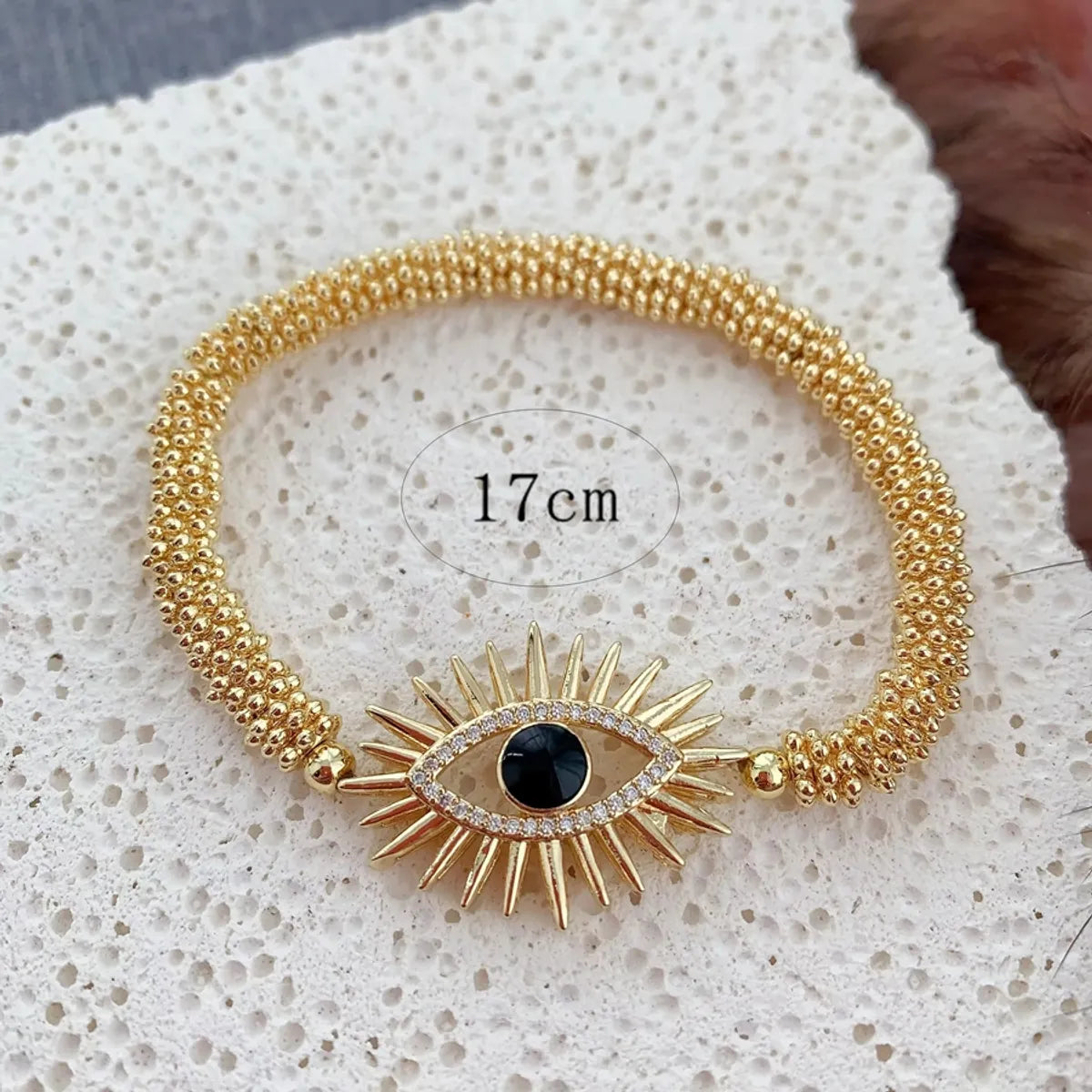 Copper 18K Gold Plated Inlay Devil's Eye Eye Zircon Bracelets