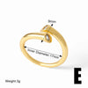 Copper 18K Gold Plated Inlay Irregular Zircon Open Rings