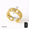 Copper 18K Gold Plated Inlay Irregular Zircon Open Rings