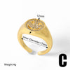 Copper 18K Gold Plated Inlay Irregular Zircon Open Rings