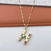 Copper 18K Gold Plated Inlay Letter Zircon