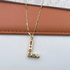 Copper 18K Gold Plated Inlay Letter Zircon