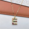 Copper 18K Gold Plated Inlay Letter Zircon