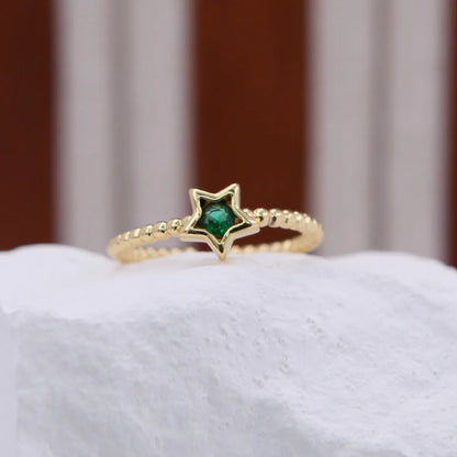 Copper 18K Gold Plated Inlay Round Dots Star Heart Shape Zircon Open Rings