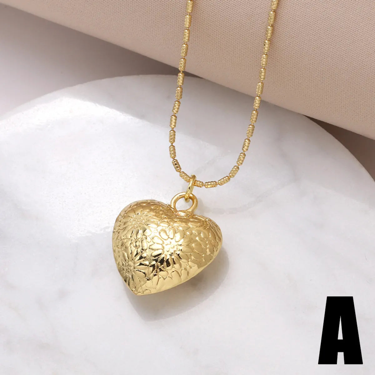 Copper 18K Gold Plated Modern Style Simple Style Plating Heart Shape Pendant Necklace