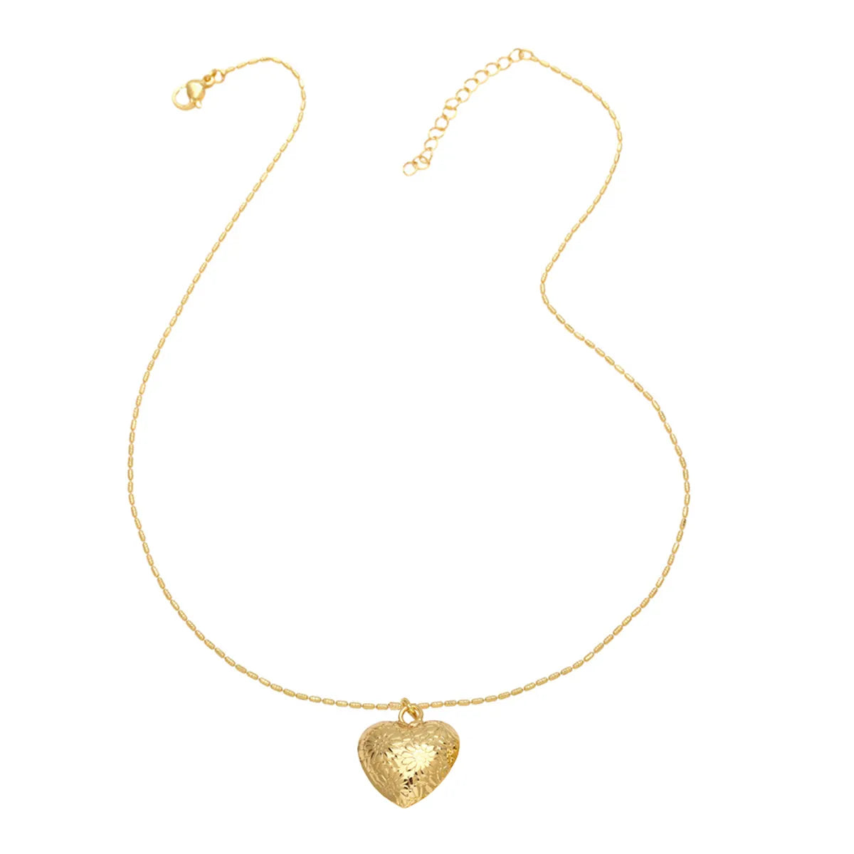 Copper 18K Gold Plated Modern Style Simple Style Plating Heart Shape Pendant Necklace