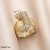 Copper 18K Gold Plated Modern Style Simple Style Plating Inlay Letter Zircon Open Rings