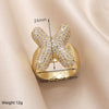 Copper 18K Gold Plated Modern Style Simple Style Plating Inlay Letter Zircon Open Rings