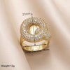 Copper 18K Gold Plated Modern Style Simple Style Plating Inlay Letter Zircon Open Rings