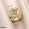 Copper 18K Gold Plated Modern Style Simple Style Plating Inlay Letter Zircon Open Rings