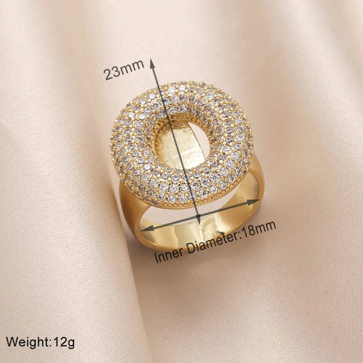 Copper 18K Gold Plated Modern Style Simple Style Plating Inlay Letter Zircon Open Rings