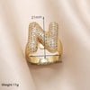 Copper 18K Gold Plated Modern Style Simple Style Plating Inlay Letter Zircon Open Rings