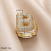 Copper 18K Gold Plated Modern Style Simple Style Plating Inlay Letter Zircon Open Rings