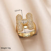 Copper 18K Gold Plated Modern Style Simple Style Plating Inlay Letter Zircon Open Rings