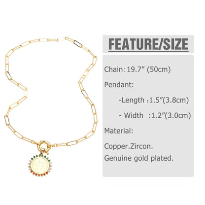 Copper 18K Gold Plated Modern Style Simple Style Plating Inlay Portrait Virgin Mary Zircon Pendant Necklace