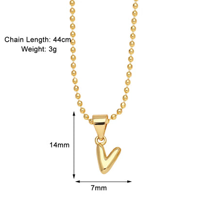 Copper 18K Gold Plated Modern Style Simple Style Plating Letter Pendant Necklace