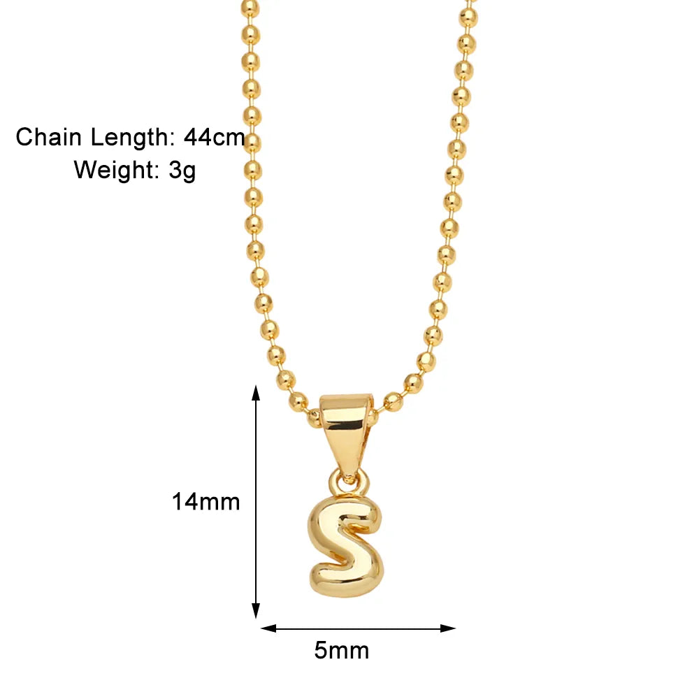 Copper 18K Gold Plated Modern Style Simple Style Plating Letter Pendant Necklace