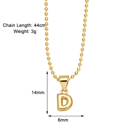 Copper 18K Gold Plated Modern Style Simple Style Plating Letter Pendant Necklace