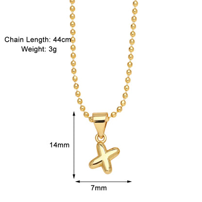 Copper 18K Gold Plated Modern Style Simple Style Plating Letter Pendant Necklace