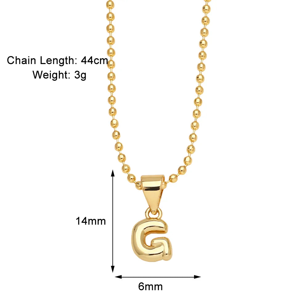 Copper 18K Gold Plated Modern Style Simple Style Plating Letter Pendant Necklace