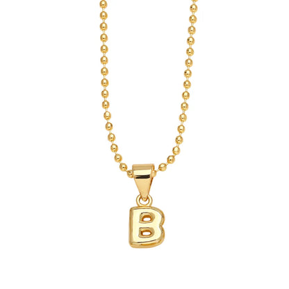 Copper 18K Gold Plated Modern Style Simple Style Plating Letter Pendant Necklace