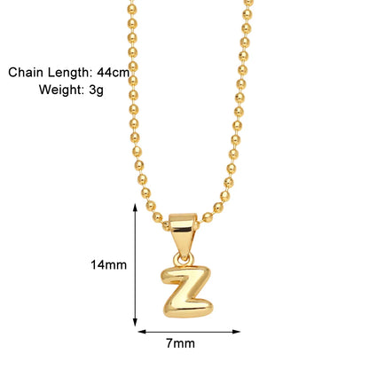 Copper 18K Gold Plated Modern Style Simple Style Plating Letter Pendant Necklace