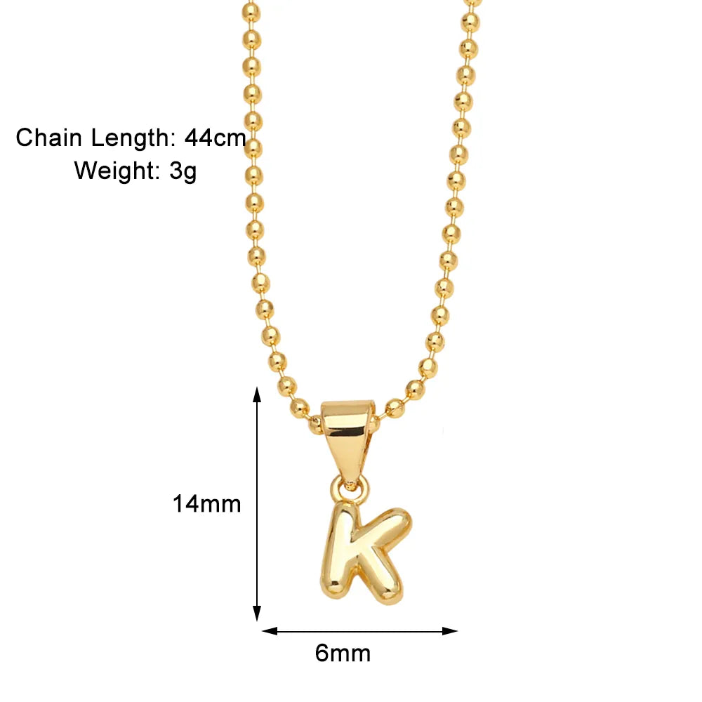 Copper 18K Gold Plated Modern Style Simple Style Plating Letter Pendant Necklace