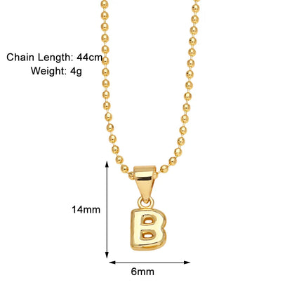 Copper 18K Gold Plated Modern Style Simple Style Plating Letter Pendant Necklace