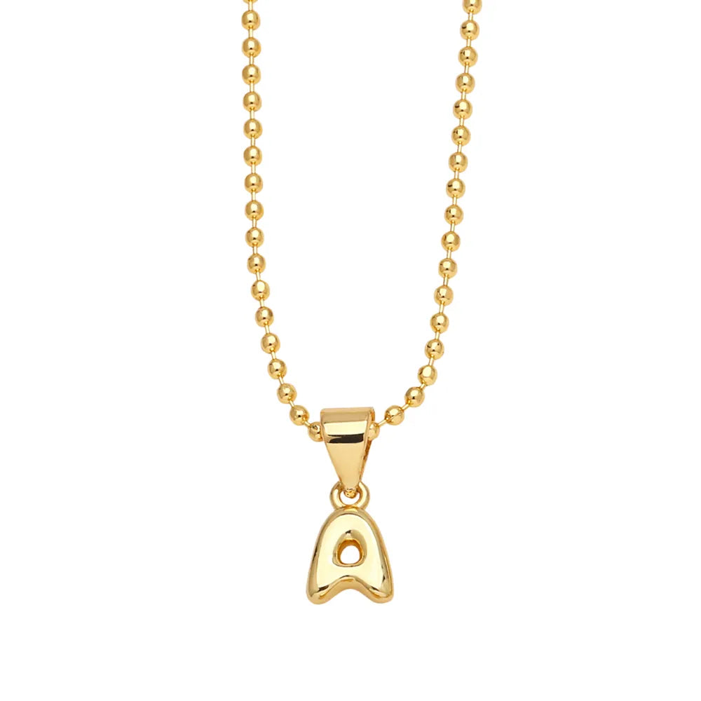 Copper 18K Gold Plated Modern Style Simple Style Plating Letter Pendant Necklace