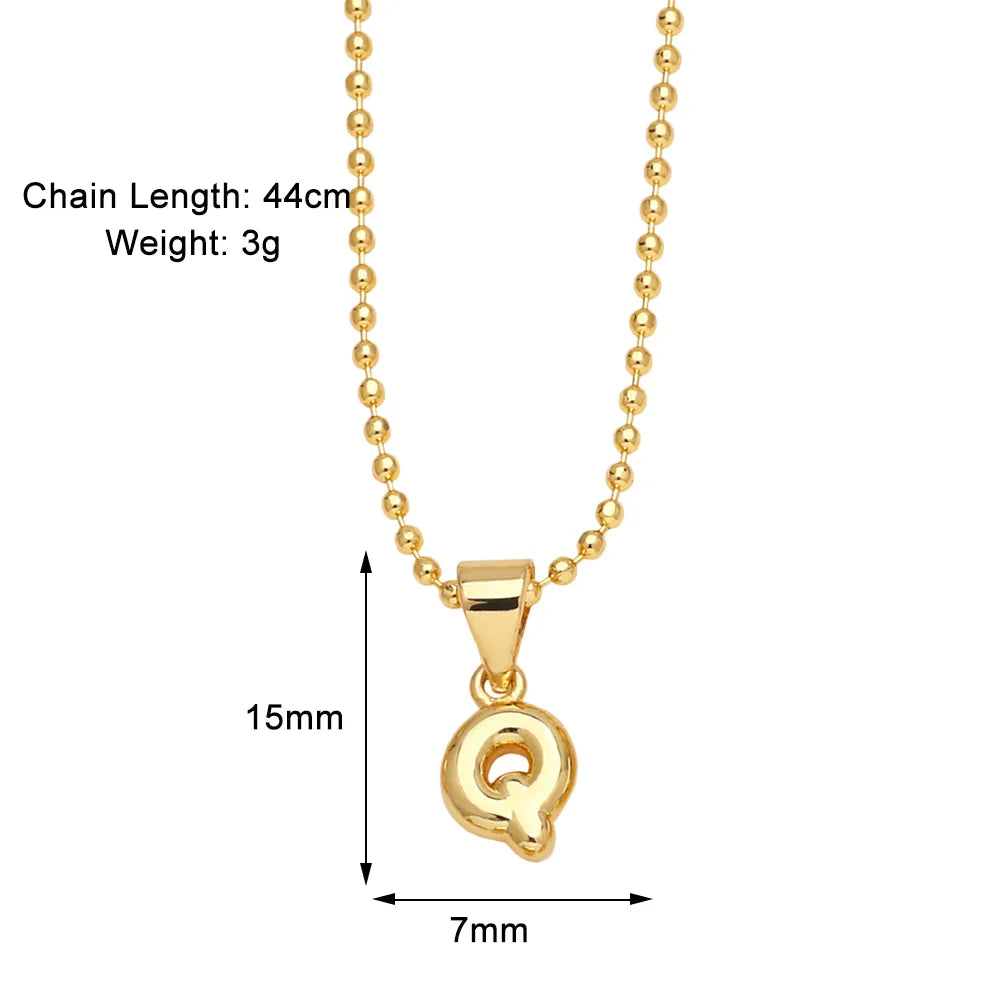 Copper 18K Gold Plated Modern Style Simple Style Plating Letter Pendant Necklace